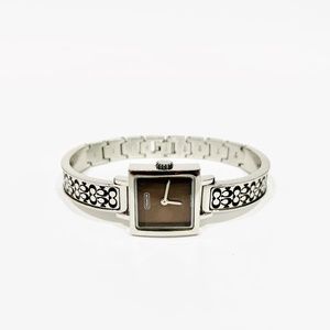 ❌SOLD❌ Coach Square Swiss Stainless Steel Bangle Brown Dial Ladies Watch